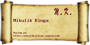 Mikulik Kinga névjegykártya